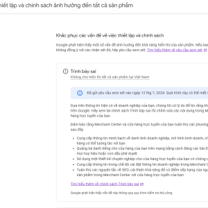Những Vấn Đề Cần Khắc Phục Khi Bị Vi Phạm Trong Google Merchant Center